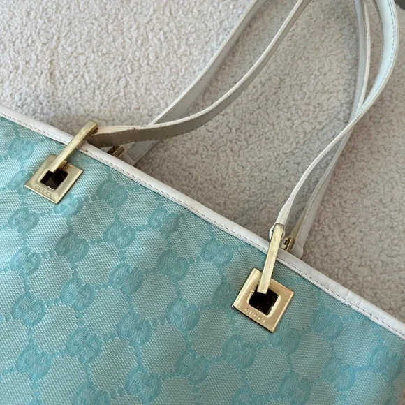 Gucci vintage GG canvas Bucket bag baby blue - Picture 8 of 16